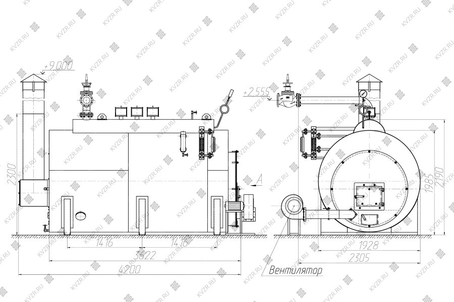 Паровой котел чертеж